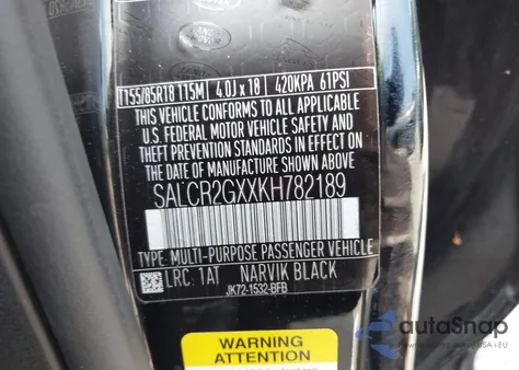 2019 Land Rover Discovery Sport Hse from USA, damaged, VIN SALCR2GXXKH782189